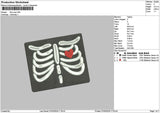 Ribs Skull 0703 Embroidery File 6 sizes