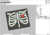 Ribs Skull 0703 Embroidery File 6 sizes