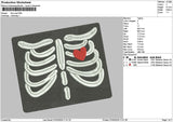 Ribs Skull 0703 Embroidery File 6 sizes