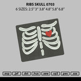 Ribs Skull 0703 Embroidery File 6 sizes