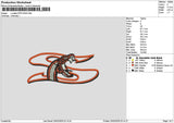 Snake 2502 Embroidery 2 File 6 sizes