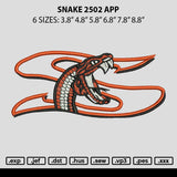 Snake 2502 Embroidery 2 File 6 sizes