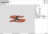 Snake 2502 Embroidery 2 File 6 sizes