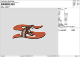 Snake 2502 Embroidery 2 File 6 sizes