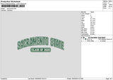 Sacramentotext Embroidery File 6 sizes