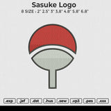 Sasuke Logo Embroidery File 6 size