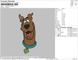 Scooby Doo Head  Embroidery
