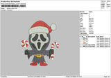 Scream Xmas 2410 Embroidery File 6 sizes