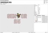 Senior Bear Embroidery File 6 size