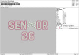 Senior26 Bow Embroidery File 6 sizes