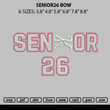 Senior26 Bow Embroidery File 6 sizes