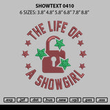 Showtext 0410 Embroidery File 6 sizes