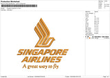 Singapore Airlines Embroidery File 6 sizes