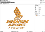 Singapore Airlines Embroidery File 6 sizes