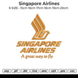 Singapore Airlines Embroidery File 6 sizes