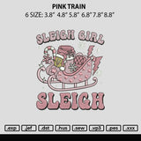 Pink Train Embroidery  File 6 sizes