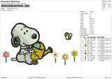 Snoopy Farming Embroidery File 6 size