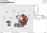 Snoopy Snow flake Embroidery File 6 size