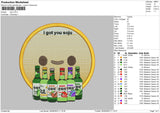 Got Soju Embroidery File 6 sizes