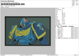 Robot Blue Embroidery File 6 sizes