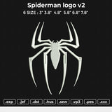 Spiderman logo v2 Embroidery File 6 size