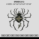 Spider 2312 Embroidery File 6 sizes