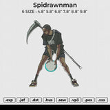 Spidrawnman Embroidery File 6 sizes