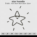 Star hoodie Embroidery File 4 size