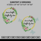 Sumstext Embroidery 2 File 6 sizes