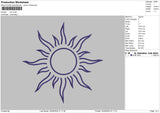 Sun Outline 01 Embroidery File 6 sizes
