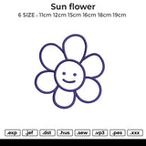 sun flower Embroidery File 6 sizes