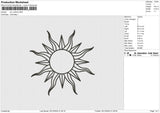 Sun Outline Embroidery File 6 size