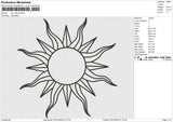 Sun Outline Embroidery File 6 size