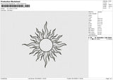 Sun Outline v2 Embroidery File 6 size