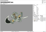 Swoosh Luffy V6 Embroidery File 6 sizes