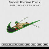 Swoosh Roronoa Zoro x Embroidery File 6 size