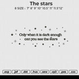 The stars Embroidery File 6 sizes