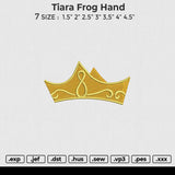 Tiara Frog Hand Embroidery File 6 size