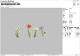 Tooth flowers Embroidery File 6 size