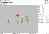 Tooth flowers Embroidery File 6 size