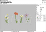 Tooth flowers Embroidery File 6 size