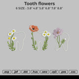 Tooth flowers Embroidery File 6 size