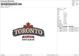 Toronto ontario Embroidery File 6 size