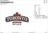Toronto ontario Embroidery File 6 size