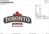 Toronto ontario Embroidery File 6 size