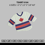 Tshirt 0104 Embroidery File 6 sizes