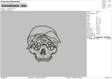 Skull Head 1412 Embroidery File 6 sizes
