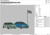 Two Cars Embroidery File 6 Sizes