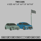 Two Cars Embroidery File 6 Sizes