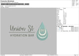 Hydration Embroidery File 6 sizes